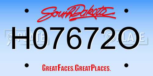 H07672O South Dakota License Plate