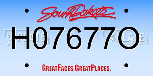 H07677O South Dakota License Plate