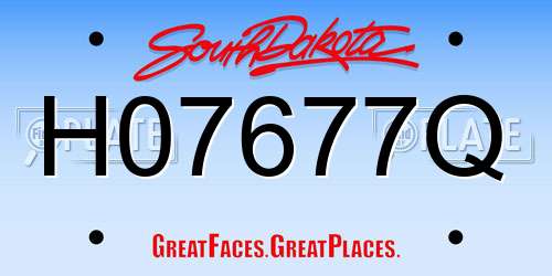 H07677Q South Dakota License Plate