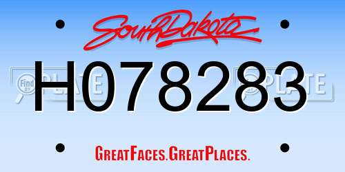 H078283 South Dakota License Plate