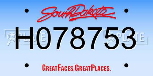 H078753 South Dakota License Plate
