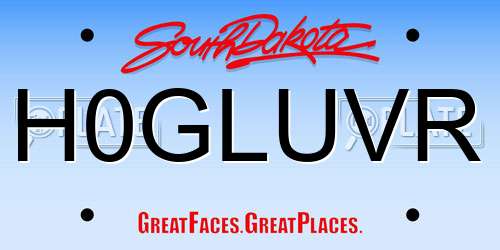 H0GLUVR South Dakota License Plate