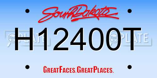 H12400T South Dakota License Plate