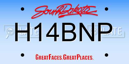 H14BNP South Dakota License Plate