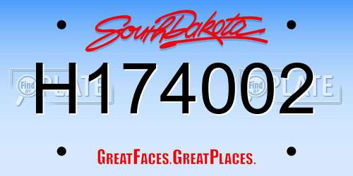 H174002 South Dakota License Plate