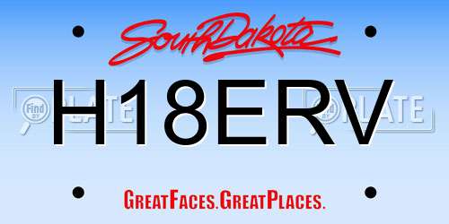 H18ERV South Dakota License Plate