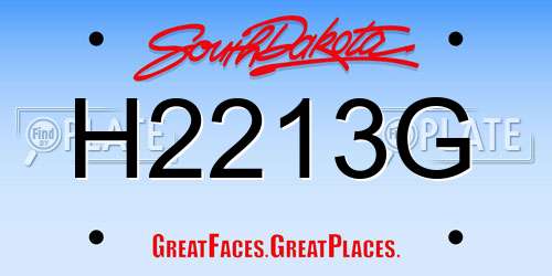 H2213G South Dakota License Plate