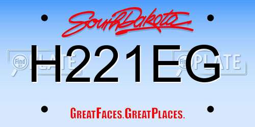 H221EG South Dakota License Plate