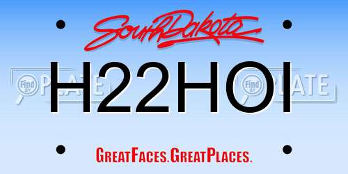 H22HOI South Dakota License Plate