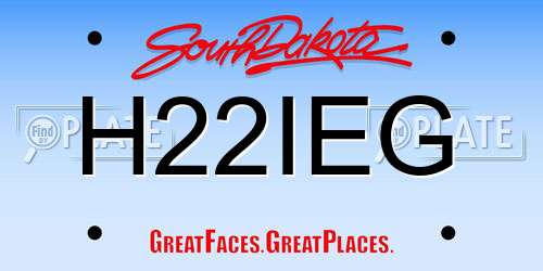 H22IEG South Dakota License Plate