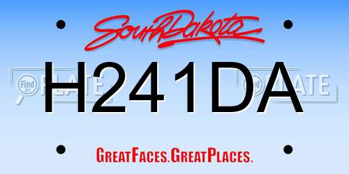 H241DA South Dakota License Plate