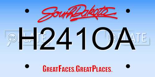 H241OA South Dakota License Plate
