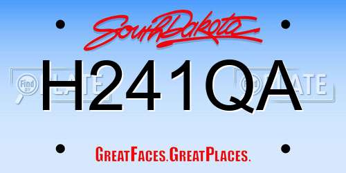 H241QA South Dakota License Plate