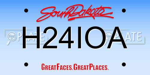 H24IOA South Dakota License Plate