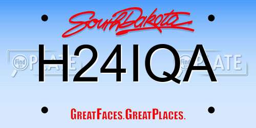 H24IQA South Dakota License Plate