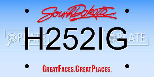 H252IG South Dakota License Plate