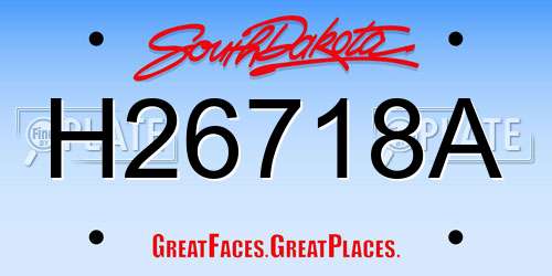 H26718A South Dakota License Plate