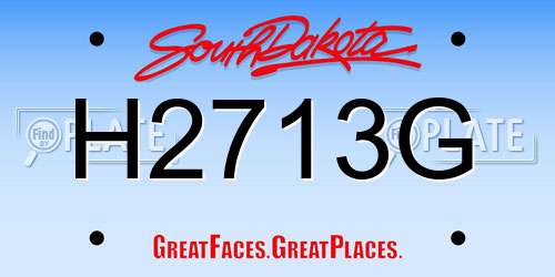 H2713G South Dakota License Plate