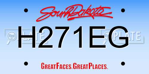 H271EG South Dakota License Plate