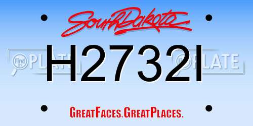 H2732I South Dakota License Plate