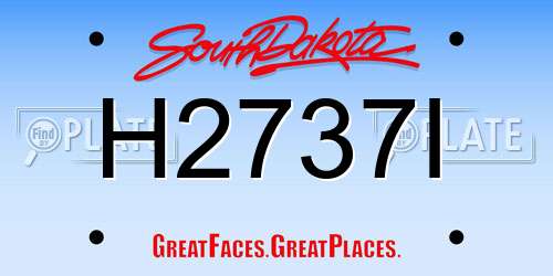 H2737I South Dakota License Plate