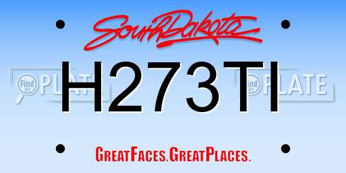 H273TI South Dakota License Plate