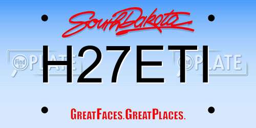 H27ETI South Dakota License Plate
