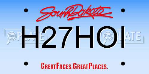 H27HOI South Dakota License Plate