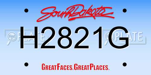 H2821G South Dakota License Plate