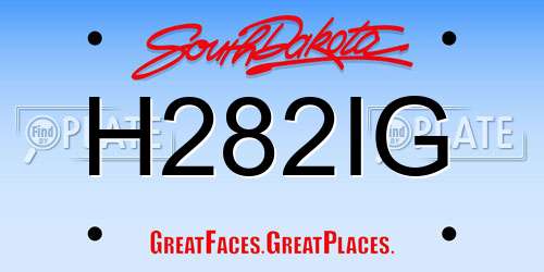 H282IG South Dakota License Plate