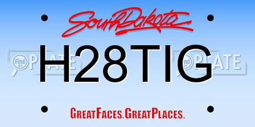 H28TIG South Dakota License Plate