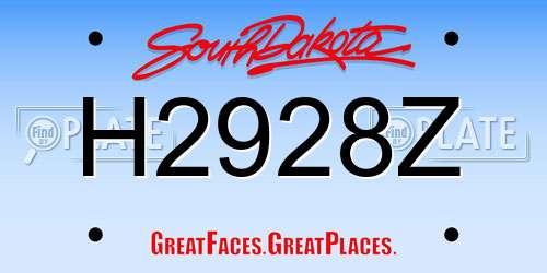 H2928Z South Dakota License Plate