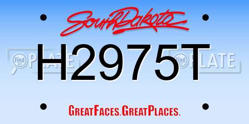 H2975T South Dakota License Plate