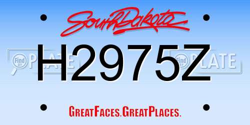 H2975Z South Dakota License Plate