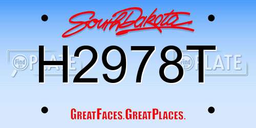 H2978T South Dakota License Plate