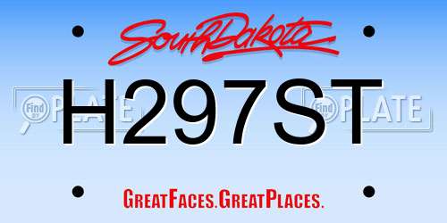 H297ST South Dakota License Plate