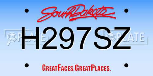 H297SZ South Dakota License Plate
