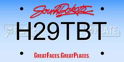 H29TBT South Dakota License Plate
