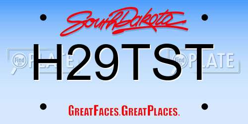 H29TST South Dakota License Plate