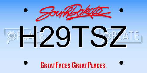 H29TSZ South Dakota License Plate