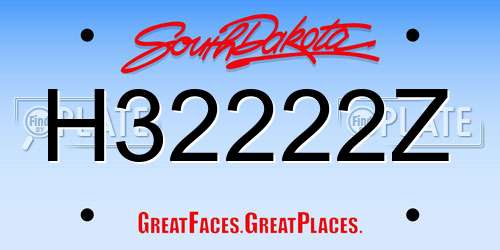 H32222Z South Dakota License Plate
