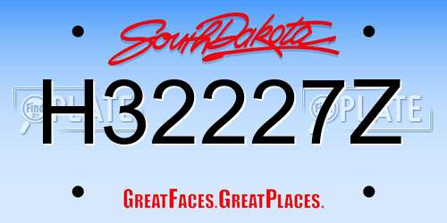 H32227Z South Dakota License Plate