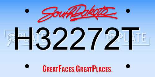 H32272T South Dakota License Plate