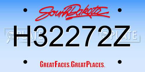 H32272Z South Dakota License Plate