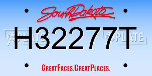 H32277T South Dakota License Plate