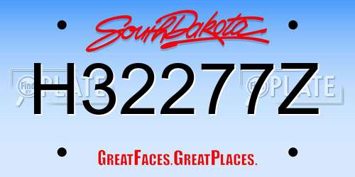 H32277Z South Dakota License Plate