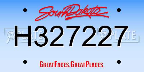 H327227 South Dakota License Plate