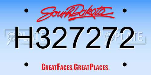 H327272 South Dakota License Plate