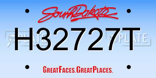 H32727T South Dakota License Plate