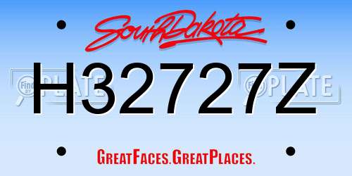 H32727Z South Dakota License Plate